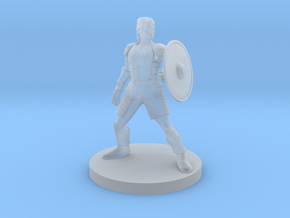 Female Human Cleric Shield and Studded Leather in Clear Ultra Fine Detail Plastic
