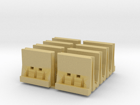 Interlocking Barricade Hollow (8) 1-87 HO Scale in Tan Fine Detail Plastic