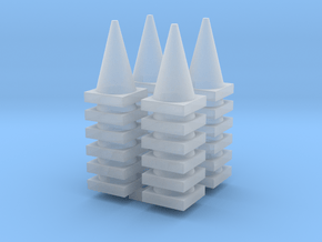 Road Cone Stack (4Pack) 1-87 HO Scale in Clear Ultra Fine Detail Plastic