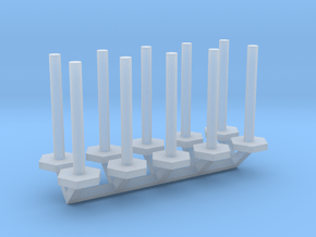 Tube Stanchion Barricade 1-87 HO Scale in Clear Ultra Fine Detail Plastic
