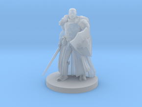 Human Male Light Cleric / Paladin - Sword & Shield in Clear Ultra Fine Detail Plastic
