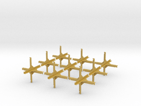 1/24 scale WWII hedgehog anti-tank obstacles x 9 in Tan Fine Detail Plastic