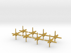 1/24 scale WWII hedgehog anti-tank obstacles x 8 in Tan Fine Detail Plastic