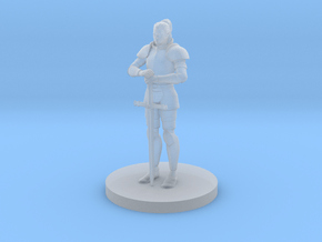 Female Human Knight leaning on sword in Clear Ultra Fine Detail Plastic