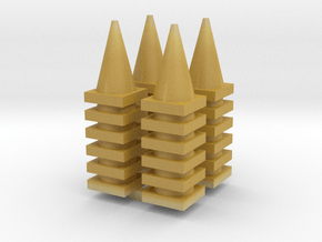 Road Cone Stack (4Pack) 1-64 Scale in Tan Fine Detail Plastic
