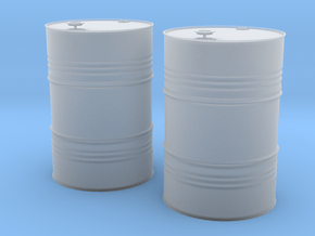 1/16 scale petroleum 200 lt oil drums x 2 in Clear Ultra Fine Detail Plastic