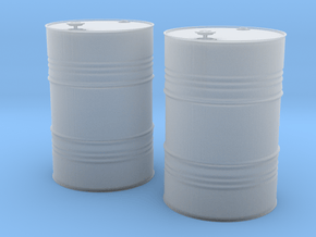 1/24 scale petroleum 200 lt oil drums x 2 in Clear Ultra Fine Detail Plastic