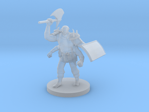 Half Orc Four Armed Barbarian in Clear Ultra Fine Detail Plastic