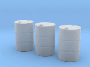 1/18 scale WWII US 55 gallons oil drums x 3 in Clear Ultra Fine Detail Plastic