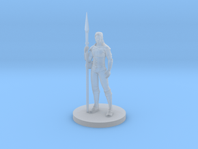 Human Female Fighter with Spear  in Clear Ultra Fine Detail Plastic