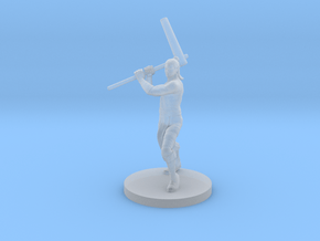 Half Elf Male Barbarian with Mochi Pounder in Clear Ultra Fine Detail Plastic