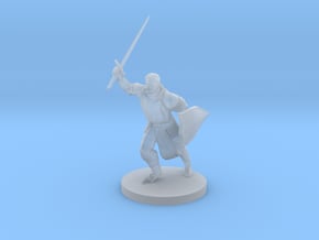 Human Male Paladin Charging in Clear Ultra Fine Detail Plastic