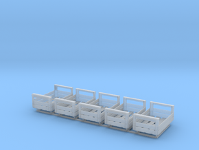 1/15 scale wooden crates x 5 in Clear Ultra Fine Detail Plastic