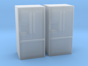 3-Door French Door Refrigerator 1-87 HO Scale in Clear Ultra Fine Detail Plastic