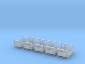 1/18 scale wooden crates x 5 in Clear Ultra Fine Detail Plastic