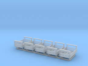 1/24 scale wooden crates x 5 in Clear Ultra Fine Detail Plastic