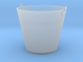 1/18 scale WWII era galvanized bucket x 1 in Clear Ultra Fine Detail Plastic