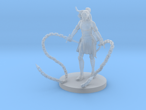 Human Female Chain Fighter in Clear Ultra Fine Detail Plastic