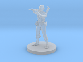Elven Female Bard with Flute in Clear Ultra Fine Detail Plastic
