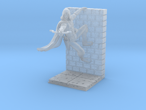 Human Male Ranger on Wall with Crossbow in Clear Ultra Fine Detail Plastic