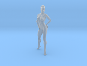 1/18 scale nude beach girl posing figure C in Clear Ultra Fine Detail Plastic