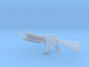 1/16 scale Colt M-16A1 & M-203 rifle x 1 in Clear Ultra Fine Detail Plastic