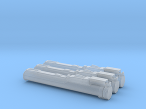 1/16 scale LAW M-72 anti-tank rocket launchers x 3 in Clear Ultra Fine Detail Plastic