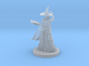 Human Female Wizard with Spellbook in Clear Ultra Fine Detail Plastic