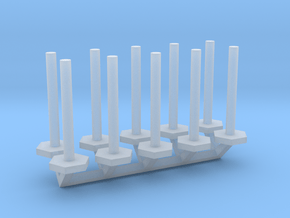 Stanchion Tube Barricade 1-50 Scale in Clear Ultra Fine Detail Plastic