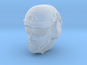 1/24 scale SOCOM operator A helmet & head x 1 in Clear Ultra Fine Detail Plastic