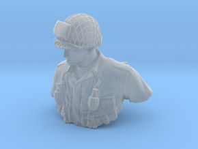 1/9 scale D-Day US Army 101 Airborne soldier bust in Clear Ultra Fine Detail Plastic