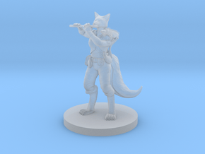 Kitsune Female Bard with Flute and Lizard in Clear Ultra Fine Detail Plastic