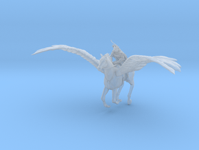 Dragonborn Ranger on Pegasus in Clear Ultra Fine Detail Plastic