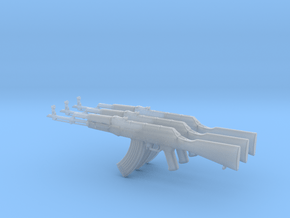 1/15 scale Avtomat Kalashnikova AK-47 rifles x 3 in Clear Ultra Fine Detail Plastic