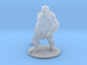 Ogre looking dumb, hairy and dragging a club in Clear Ultra Fine Detail Plastic