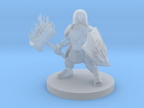 Dwarf Male Cleric w Flaming Hammer in Clear Ultra Fine Detail Plastic