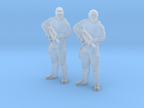 1/72 scale SpecOps operator soldier figures x 2 in Clear Ultra Fine Detail Plastic