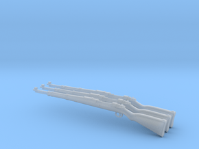 1/10 scale Mauser Karabiner K-98k Kurz rifles x 3 in Clear Ultra Fine Detail Plastic