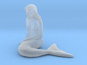 1/72 scale mermaid laying on beach figure in Clear Ultra Fine Detail Plastic