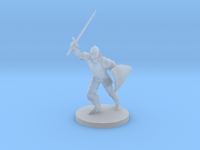 Human Male Fighter charging in Clear Ultra Fine Detail Plastic