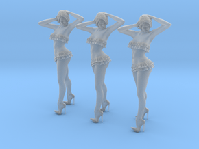 1/15 scale nose-art striptease dancer figure A x 3 in Clear Ultra Fine Detail Plastic