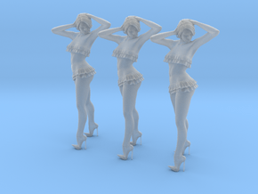 1/18 scale nose-art striptease dancer figure A x 3 in Clear Ultra Fine Detail Plastic