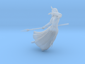 Elf Female Sorcerer Floating in Clear Ultra Fine Detail Plastic