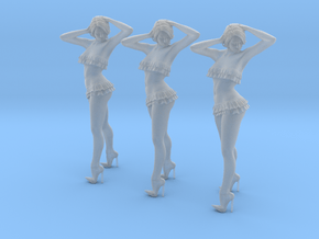 1/24 scale nose-art striptease dancer figure A x 3 in Clear Ultra Fine Detail Plastic