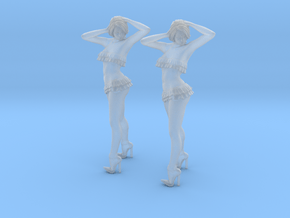 1/35 scale nose-art striptease dancer figure A x 2 in Clear Ultra Fine Detail Plastic