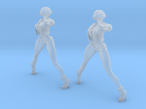 1/35 scale nose-art striptease dancer figure B x 2 in Clear Ultra Fine Detail Plastic