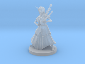 Tiefling Female Bard with Bagpipes in Clear Ultra Fine Detail Plastic