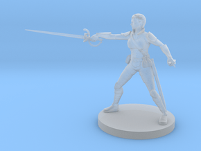 Human Female Swashbuckler in Clear Ultra Fine Detail Plastic