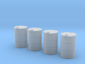1/15 scale WWII US 55 gallons oil drums x 4 in Clear Ultra Fine Detail Plastic