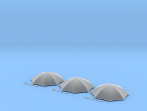 1/18 scale rain umbrellas x 3 in Clear Ultra Fine Detail Plastic